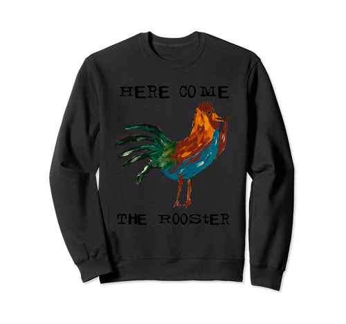 Rooster Hand Painted Grunge Sweatshirt - Casual Everyday Wear for Adults - T-Shirt, Sweatshirt, Hoodie