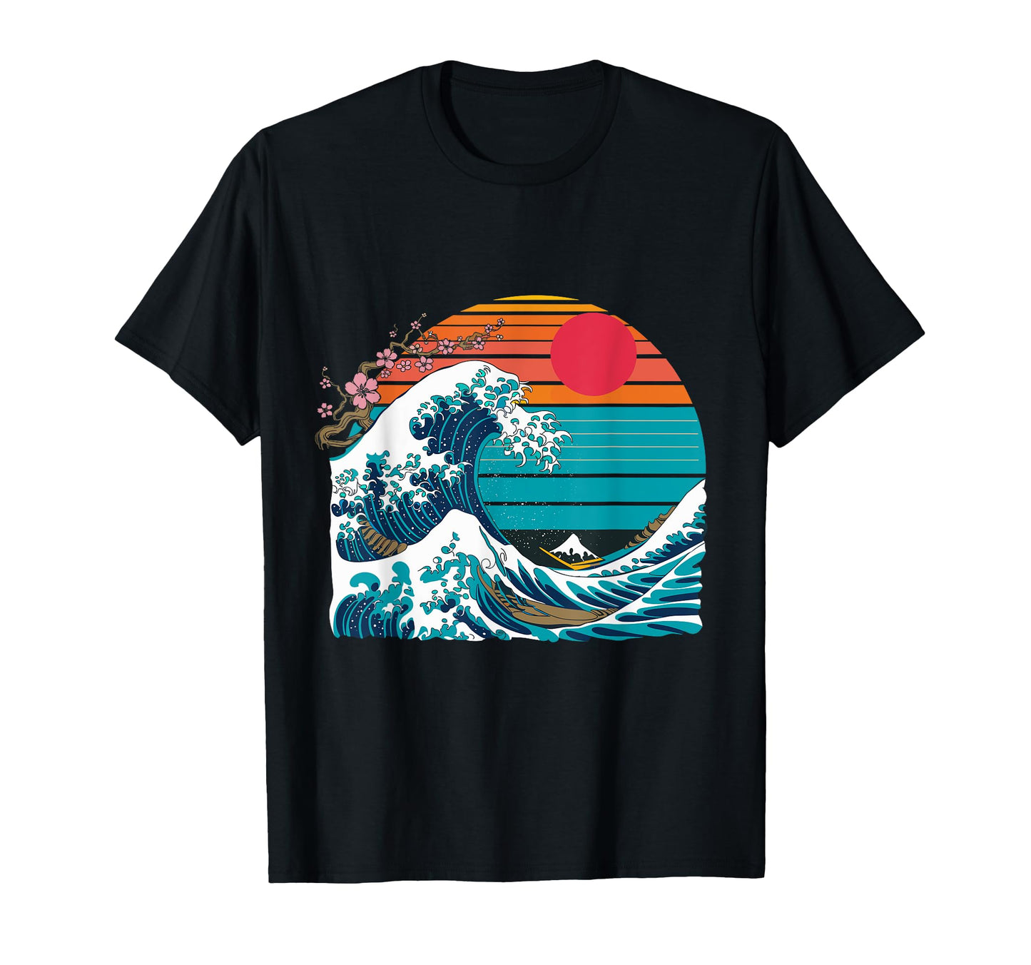 Big Wave Vaporwave Aesthetic 80S T-Shirt - Minimalist Print Men Women - T-Shirt, Sweatshirt, Hoodie