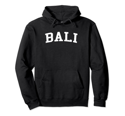 Bali Indonesia Distressed White Varsity Hoodie - Trendy Graphic Unisex - T-Shirt, Sweatshirt, Hoodie