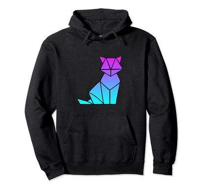 Fox Origami Vaporwave Aesthetic Love Animals Hoodie - Graphic Print Unisex - T-Shirt, Sweatshirt, Hoodie