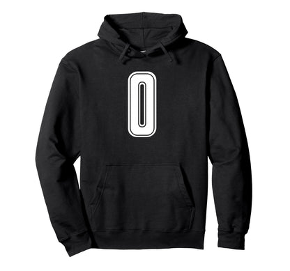 White Sport Team Number 0 Hoodie - Casual Everyday Wear for Adults - T-Shirt, Sweatshirt, Hoodie