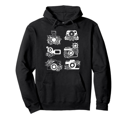 Photographer Storyteller Camera Floral Hoodie - Unique Graphic Men Women - T-Shirt, Sweatshirt, Hoodie