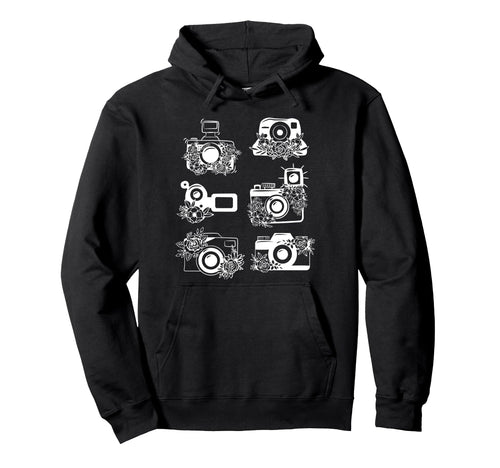Photographer Storyteller Camera Floral Hoodie - Unique Graphic Men Women - T-Shirt, Sweatshirt, Hoodie