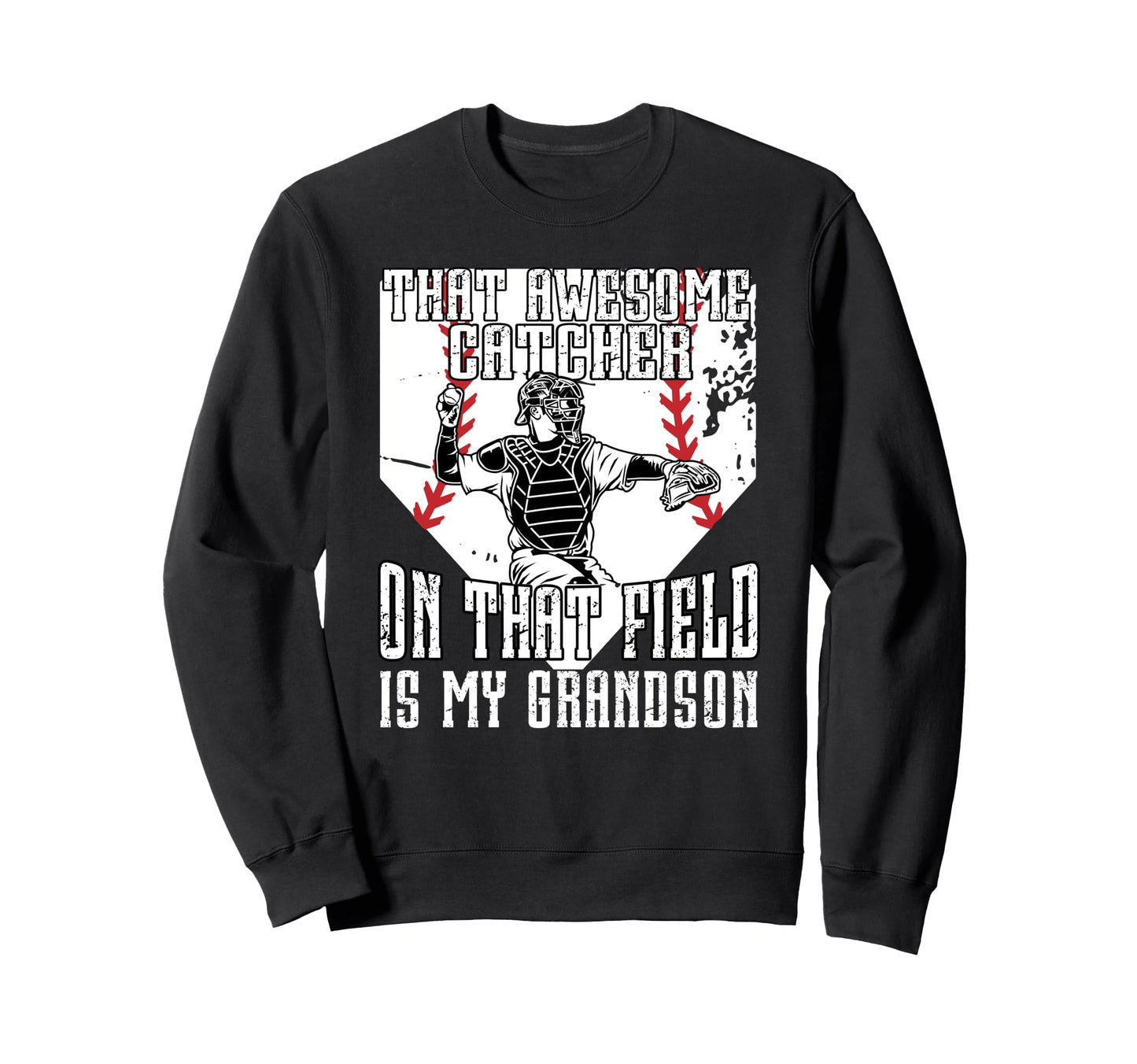 Baseball Catcher Grandpa Proud Sweatshirt - Unique Graphic Men Women - T-Shirt, Sweatshirt, Hoodie
