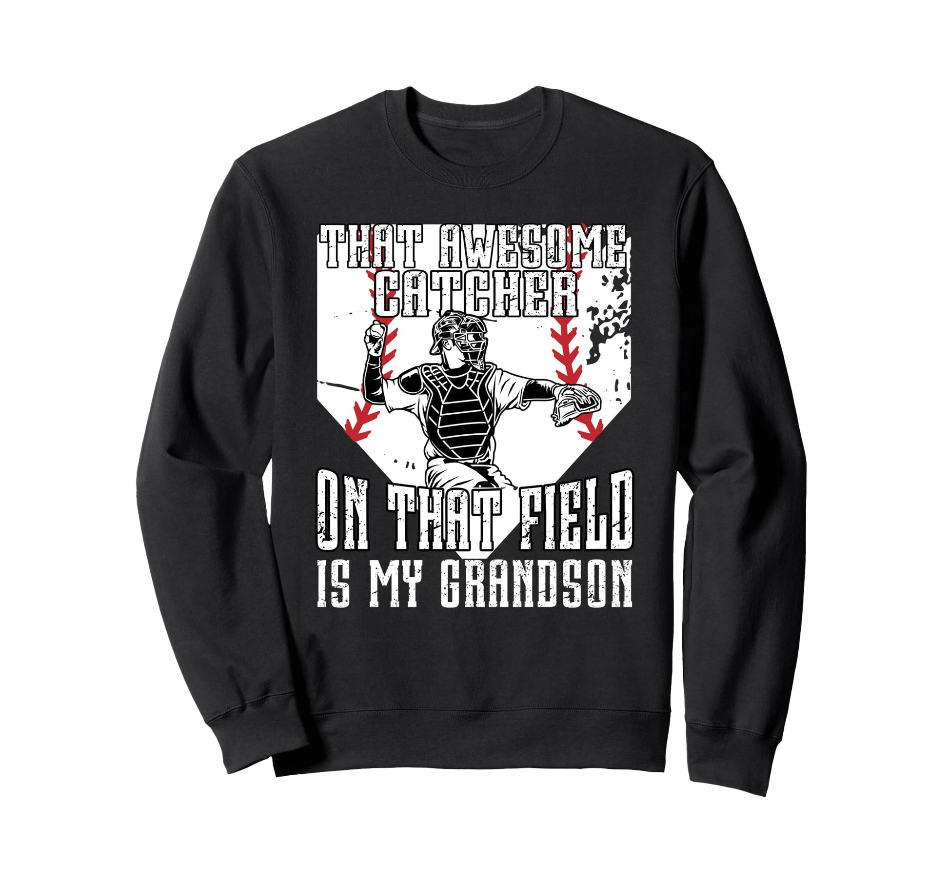 Baseball Catcher Grandpa Proud Sweatshirt - Unique Graphic Men Women - T-Shirt, Sweatshirt, Hoodie