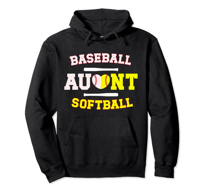 Baseball Softball Aunt Softball Hoodie - Streetwear Style for Adults - T-Shirt, Sweatshirt, Hoodie