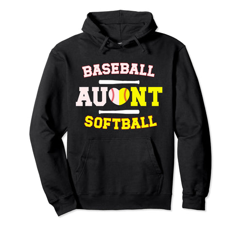 Baseball Softball Aunt Softball Hoodie - Streetwear Style for Adults - T-Shirt, Sweatshirt, Hoodie