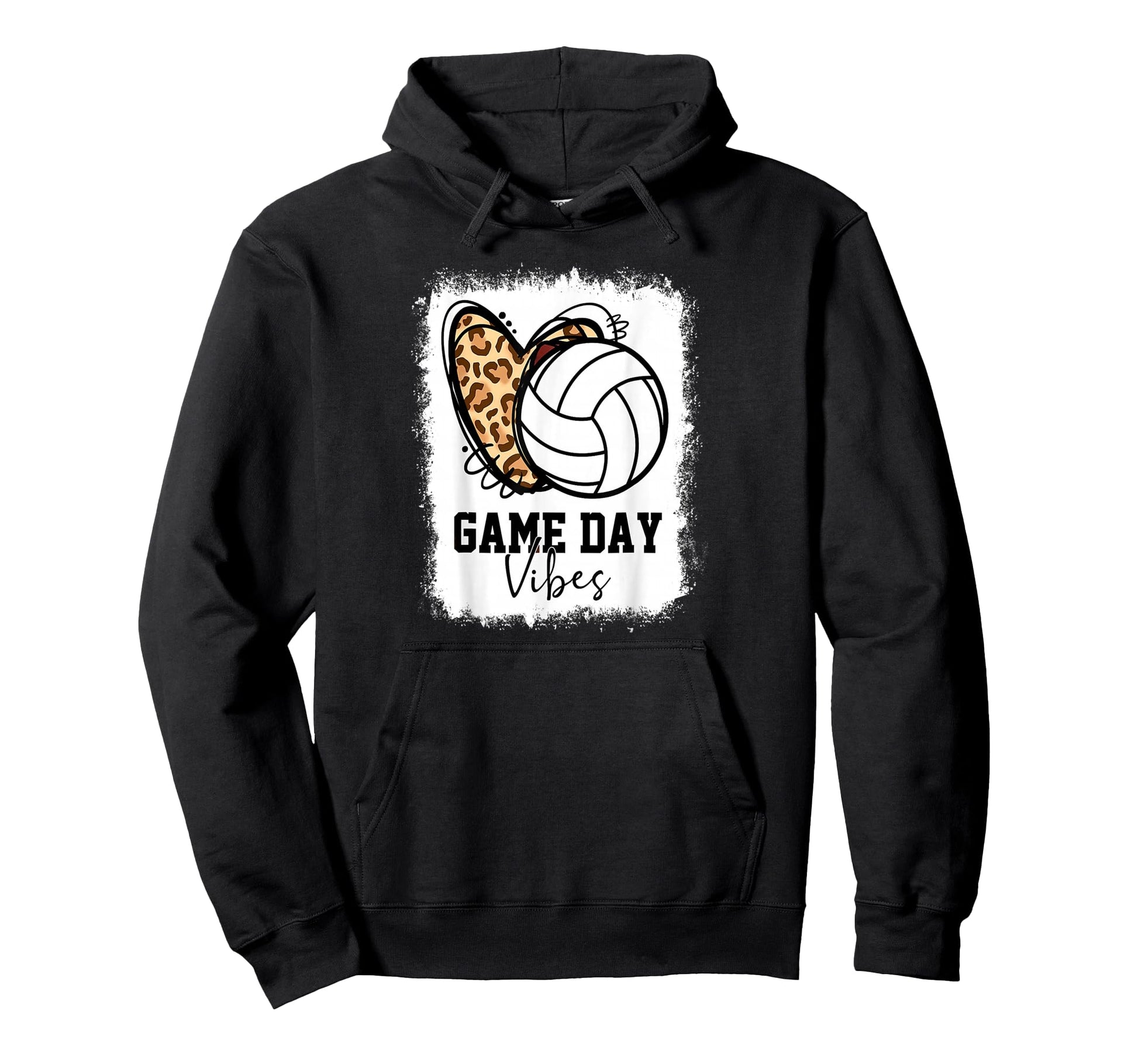 Bleached Volleyball Game Day Vibes Hoodie - Streetwear Style Unisex - T-Shirt, Sweatshirt, Hoodie