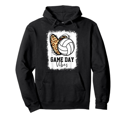 Bleached Volleyball Game Day Vibes Hoodie - Streetwear Style Unisex - T-Shirt, Sweatshirt, Hoodie