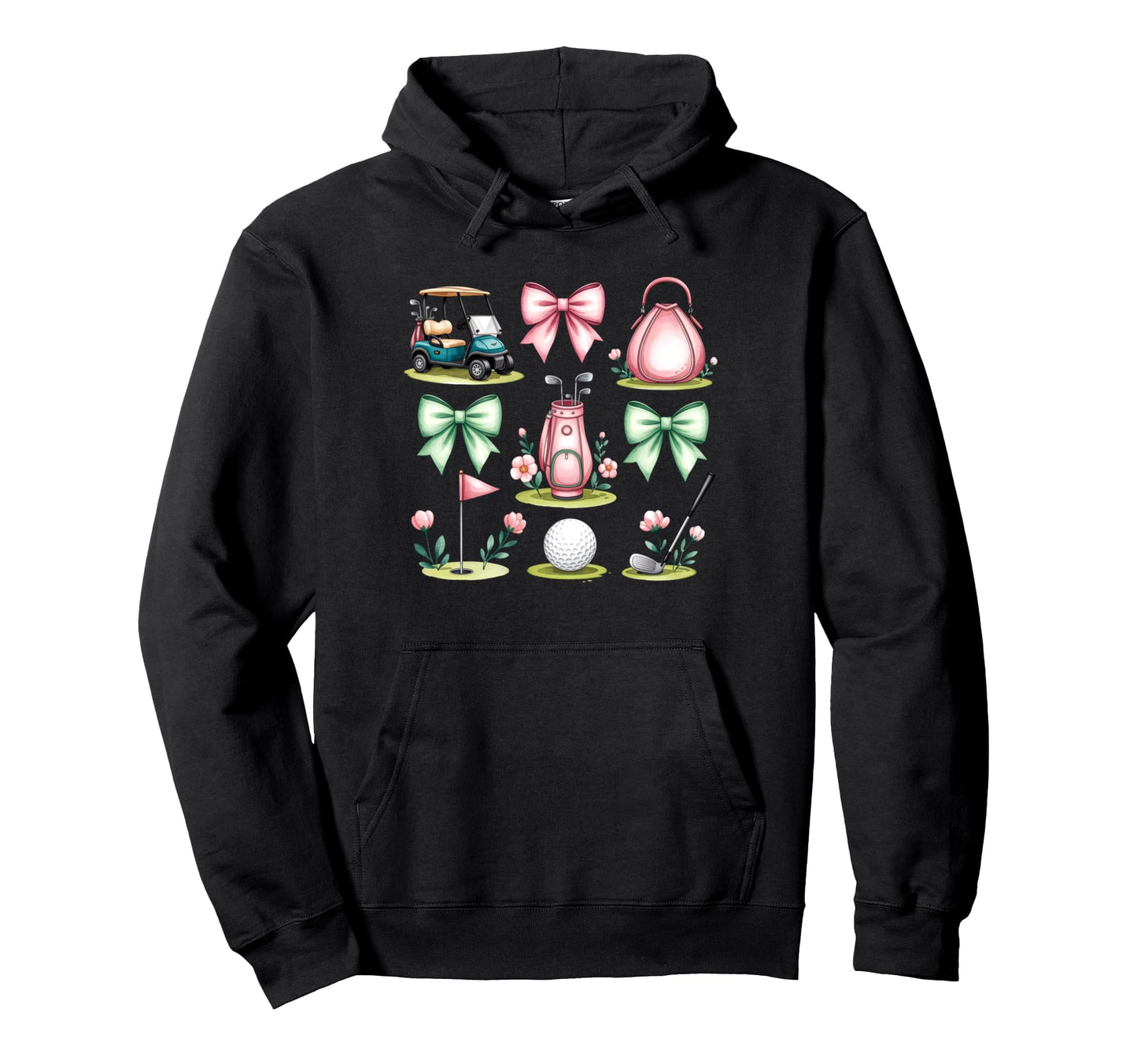 Golf Coquette Bow Golf Ball Mom Game Hoodie - Streetwear Style for Adults - T-Shirt, Sweatshirt, Hoodie