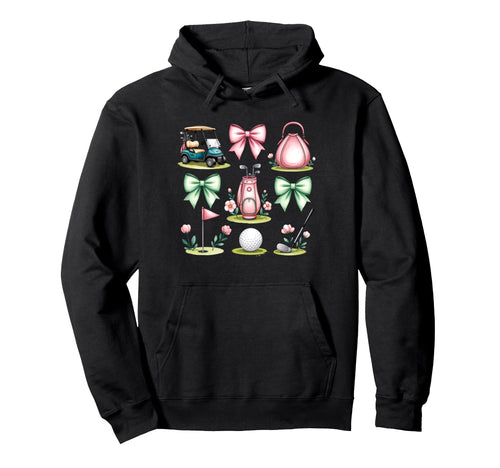 Golf Coquette Bow Golf Ball Mom Game Hoodie - Streetwear Style for Adults - T-Shirt, Sweatshirt, Hoodie