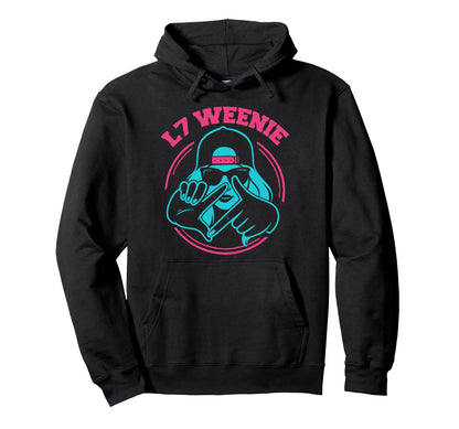 L7 Weenie Funny Baseball Loser Hand Hoodie - Novelty Apparel for Adults - T-Shirt, Sweatshirt, Hoodie