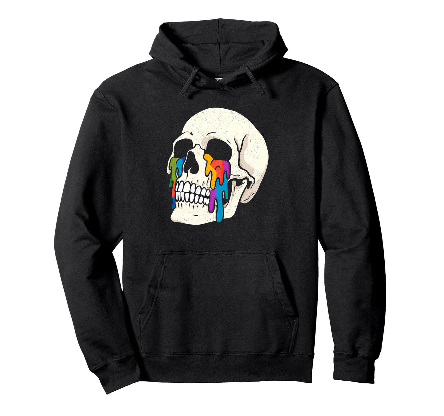 Skull Crying Rainbow Colorful Skeleton Hoodie - Trendy Graphic for Adults - T-Shirt, Sweatshirt, Hoodie