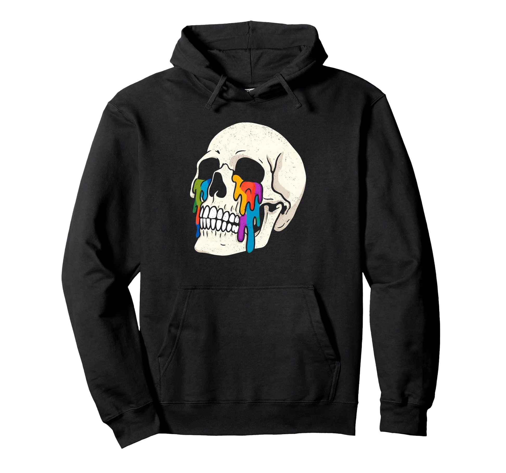 Skull Crying Rainbow Colorful Skeleton Hoodie - Trendy Graphic for Adults - T-Shirt, Sweatshirt, Hoodie