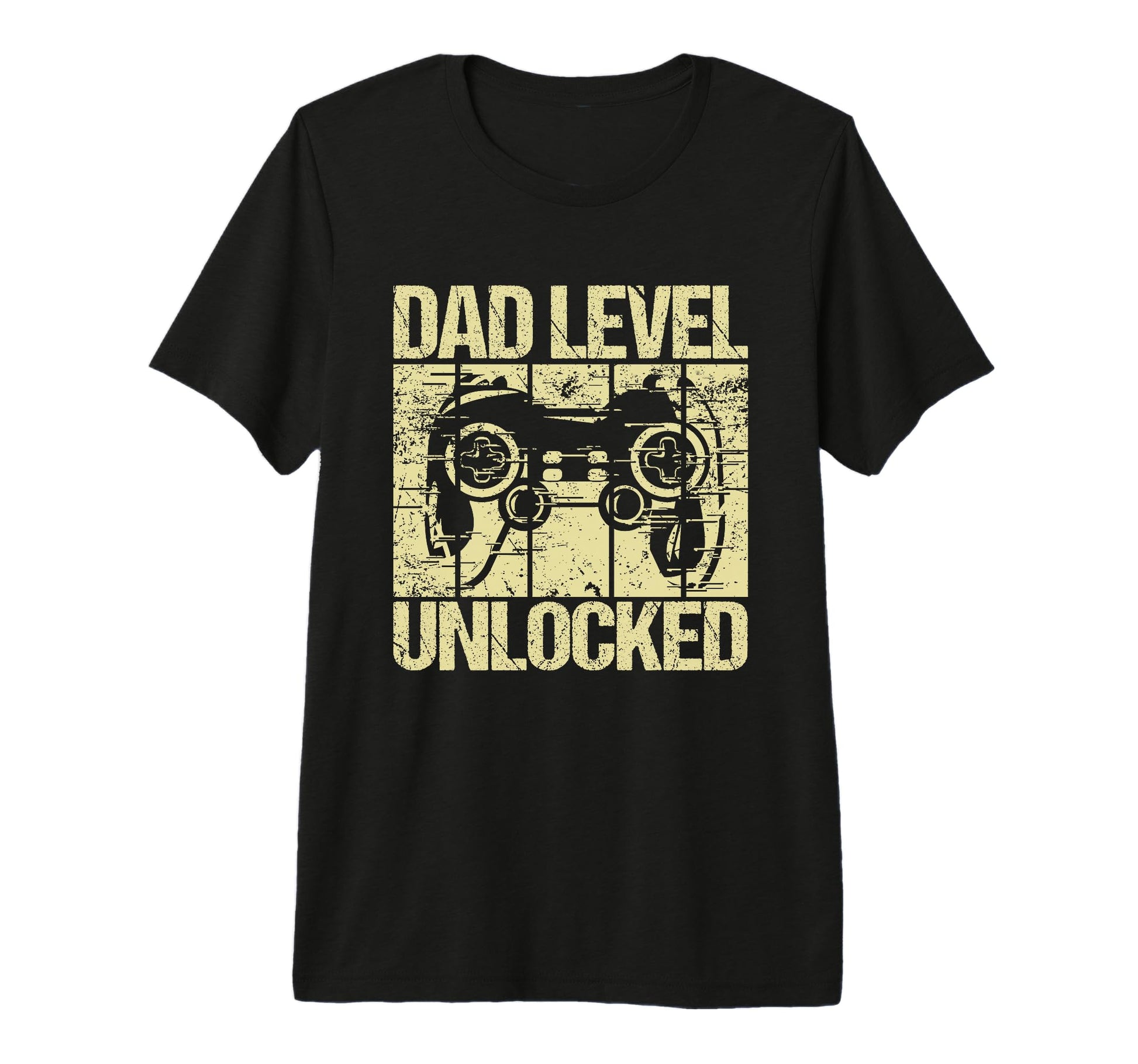 Dad Level Unlocked Gaming Controller T-Shirt - Unique Graphic Unisex - T-Shirt, Sweatshirt, Hoodie