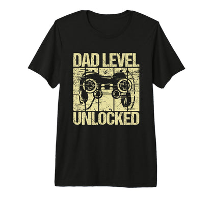 Dad Level Unlocked Gaming Controller T-Shirt - Unique Graphic Unisex - T-Shirt, Sweatshirt, Hoodie