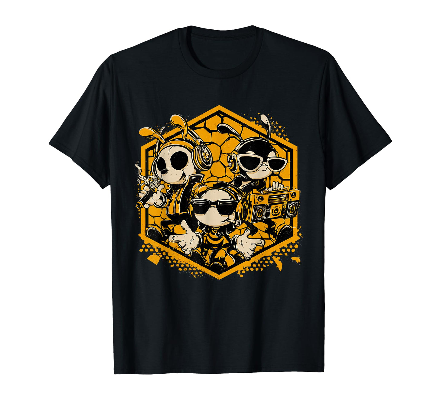 Bees Hip Hop Dance Crew Old School T-Shirt - Custom Art Print for Adults - T-Shirt, Sweatshirt, Hoodie