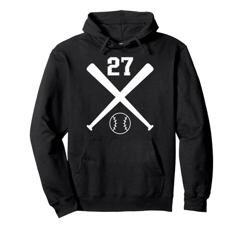 Baseball Softball Number 27 Hoodie - Streetwear Style for Adults - T-Shirt, Sweatshirt, Hoodie