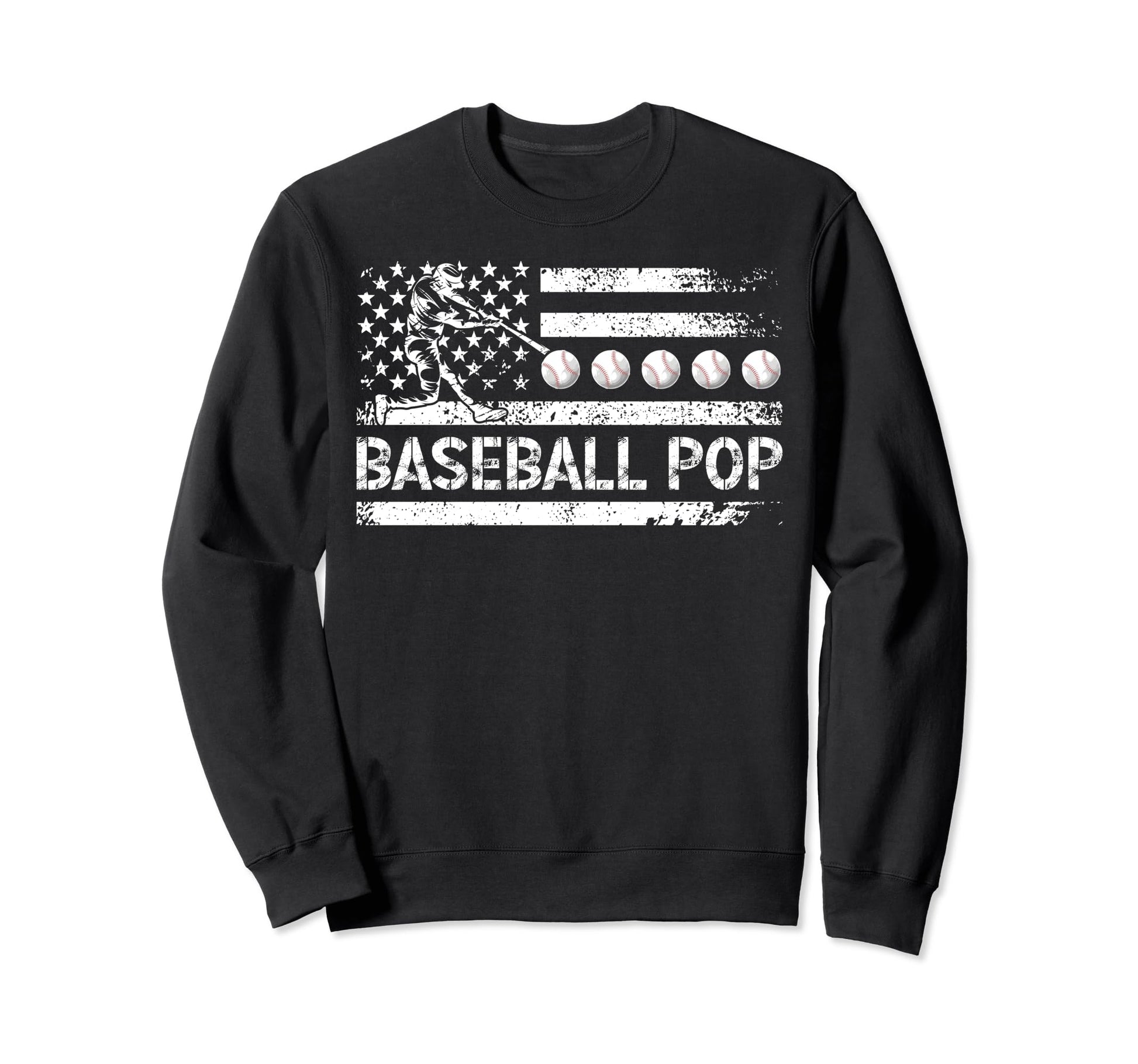 Baseball Pop Grandpa Us Flag Pop Sweatshirt - Novelty Apparel for Adults - T-Shirt, Sweatshirt, Hoodie