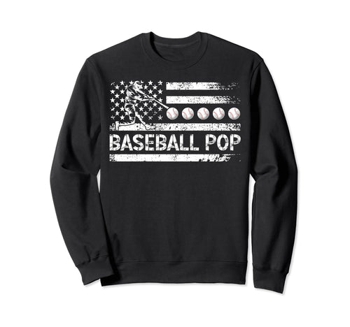 Baseball Pop Grandpa Us Flag Pop Sweatshirt - Novelty Apparel for Adults - T-Shirt, Sweatshirt, Hoodie