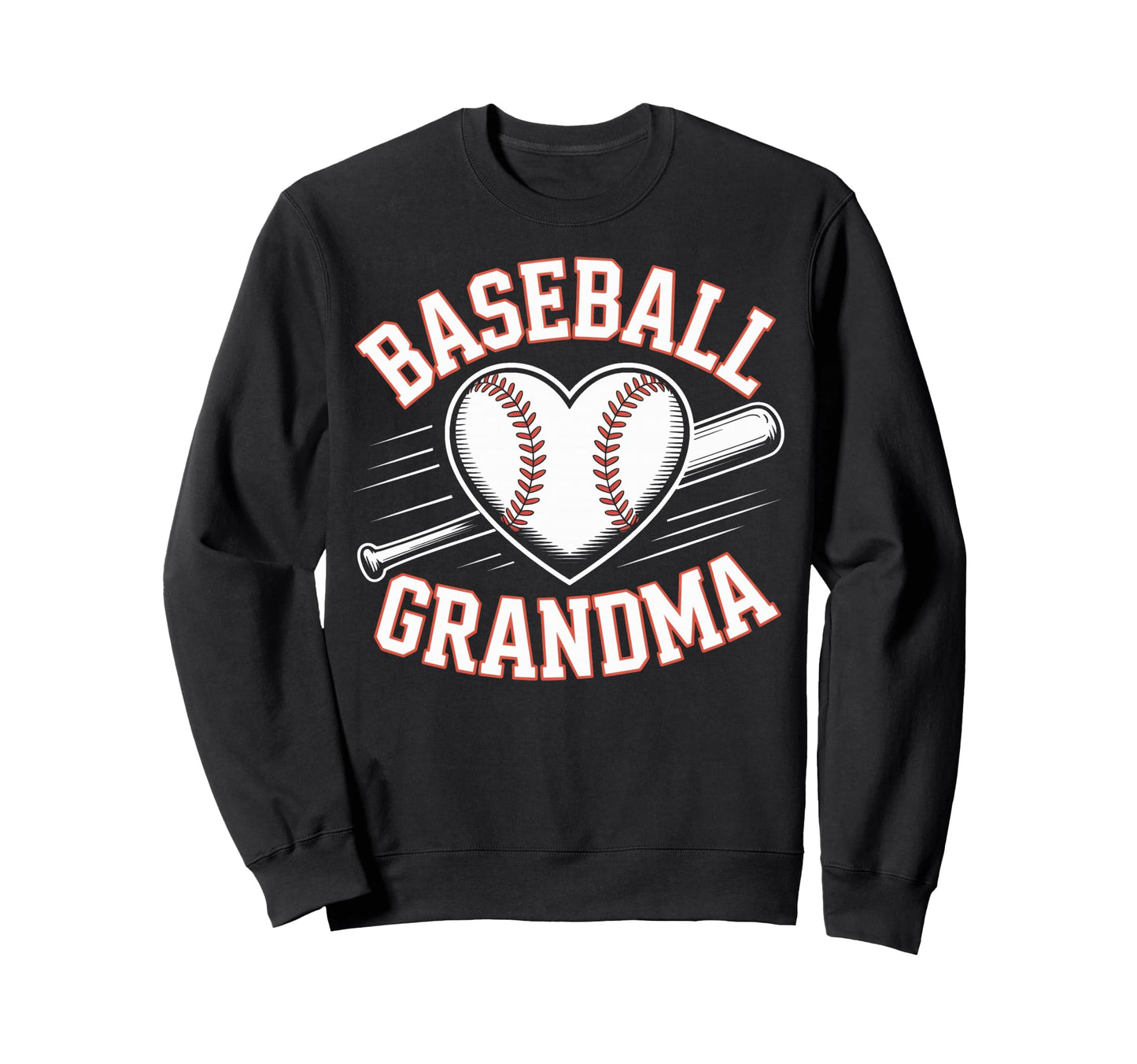 Baseball Grandma Heart Sports Sweatshirt - Minimalist Print for Adults - T-Shirt, Sweatshirt, Hoodie