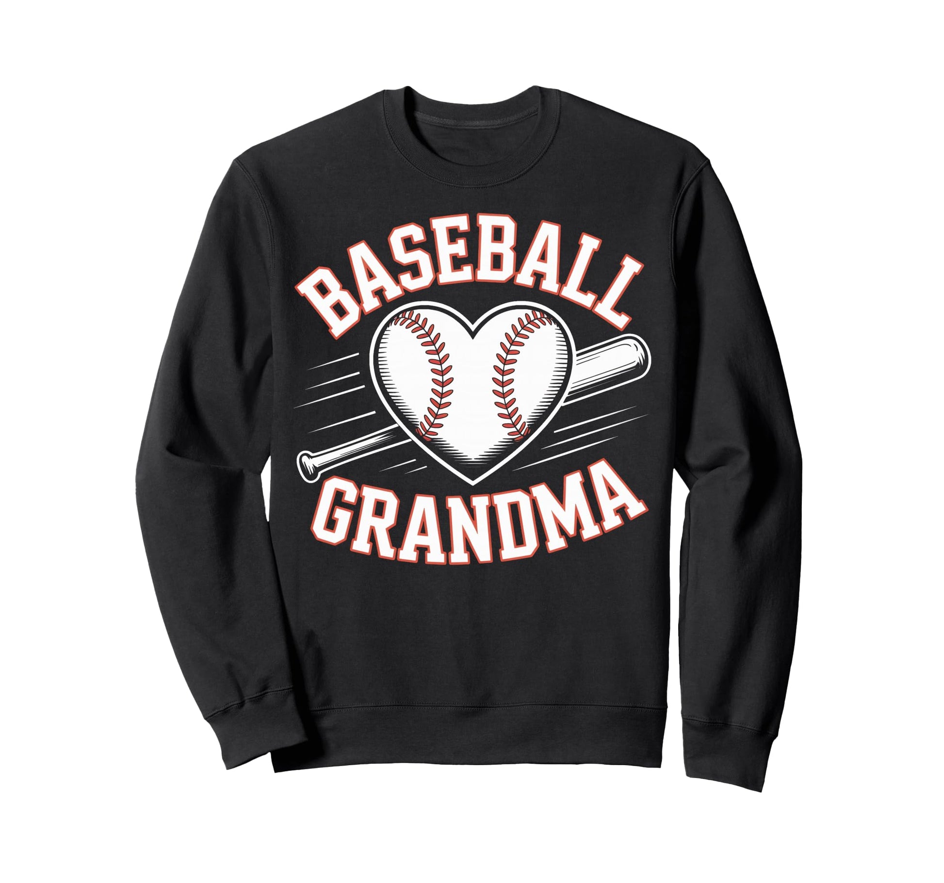 Baseball Grandma Heart Sports Sweatshirt - Minimalist Print for Adults - T-Shirt, Sweatshirt, Hoodie