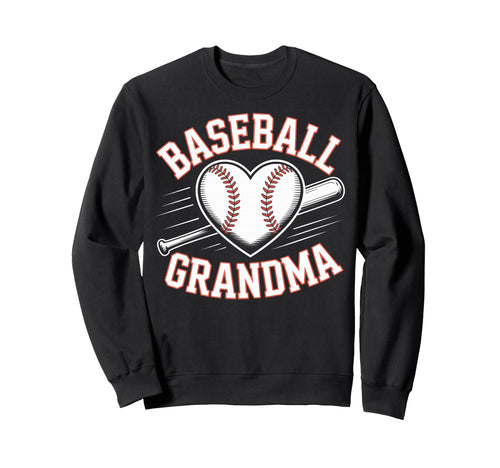 Baseball Grandma Heart Sports Sweatshirt - Minimalist Print for Adults - T-Shirt, Sweatshirt, Hoodie