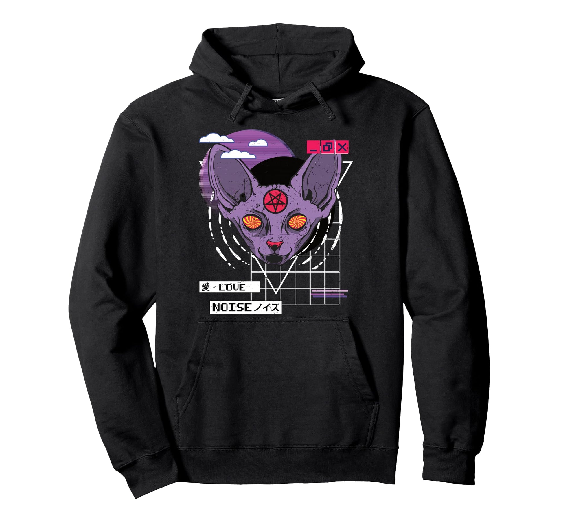 Vaporwave Aesthetic Japanese Korean Hoodie - Fun Novelty Design Men Women - T-Shirt, Sweatshirt, Hoodie