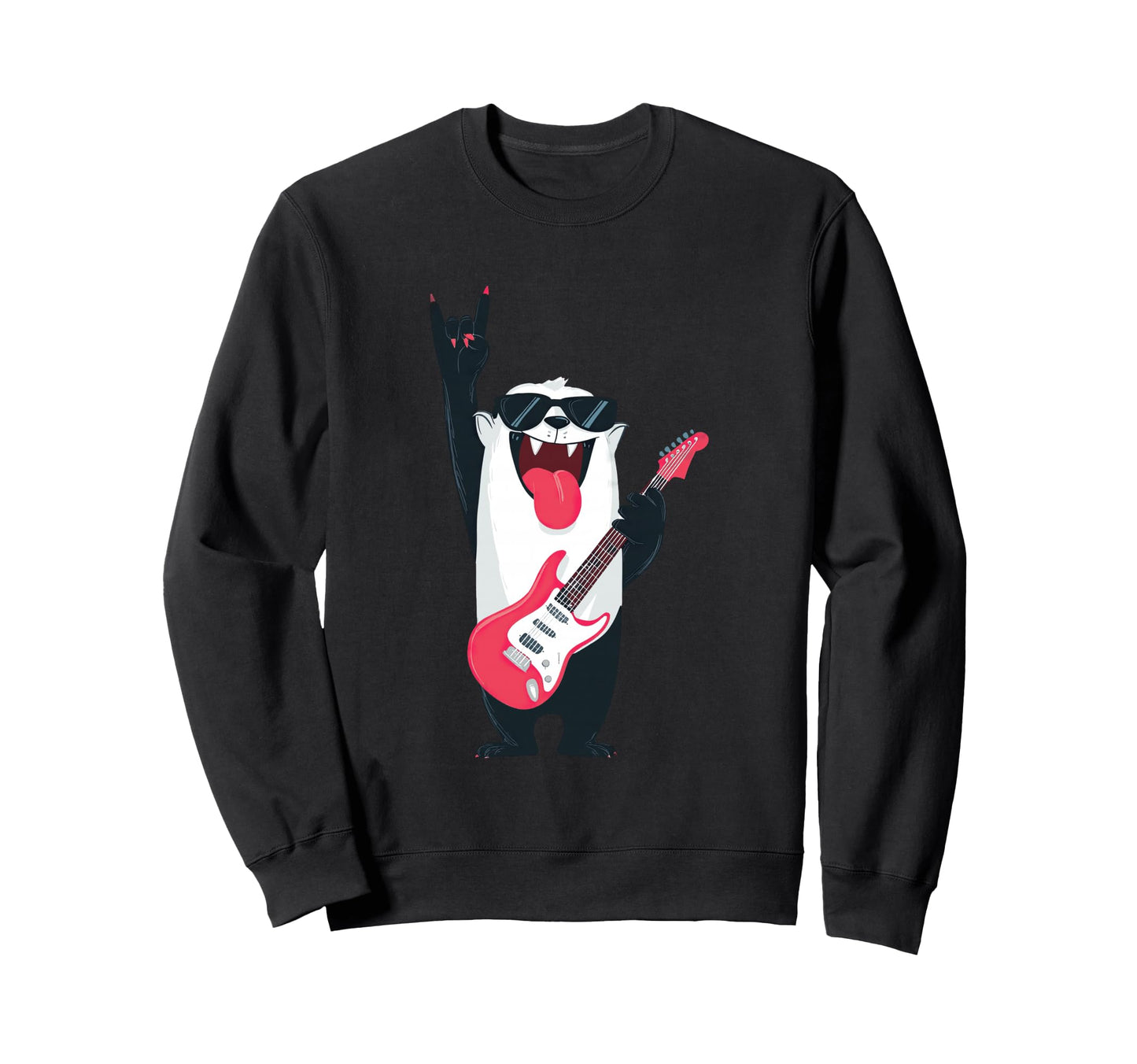 Funny Bear Guitarist Animal Music Sweatshirt - Trendy Graphic Men Women - T-Shirt, Sweatshirt, Hoodie