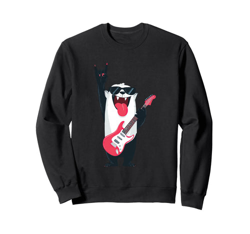 Funny Bear Guitarist Animal Music Sweatshirt - Trendy Graphic Men Women - T-Shirt, Sweatshirt, Hoodie