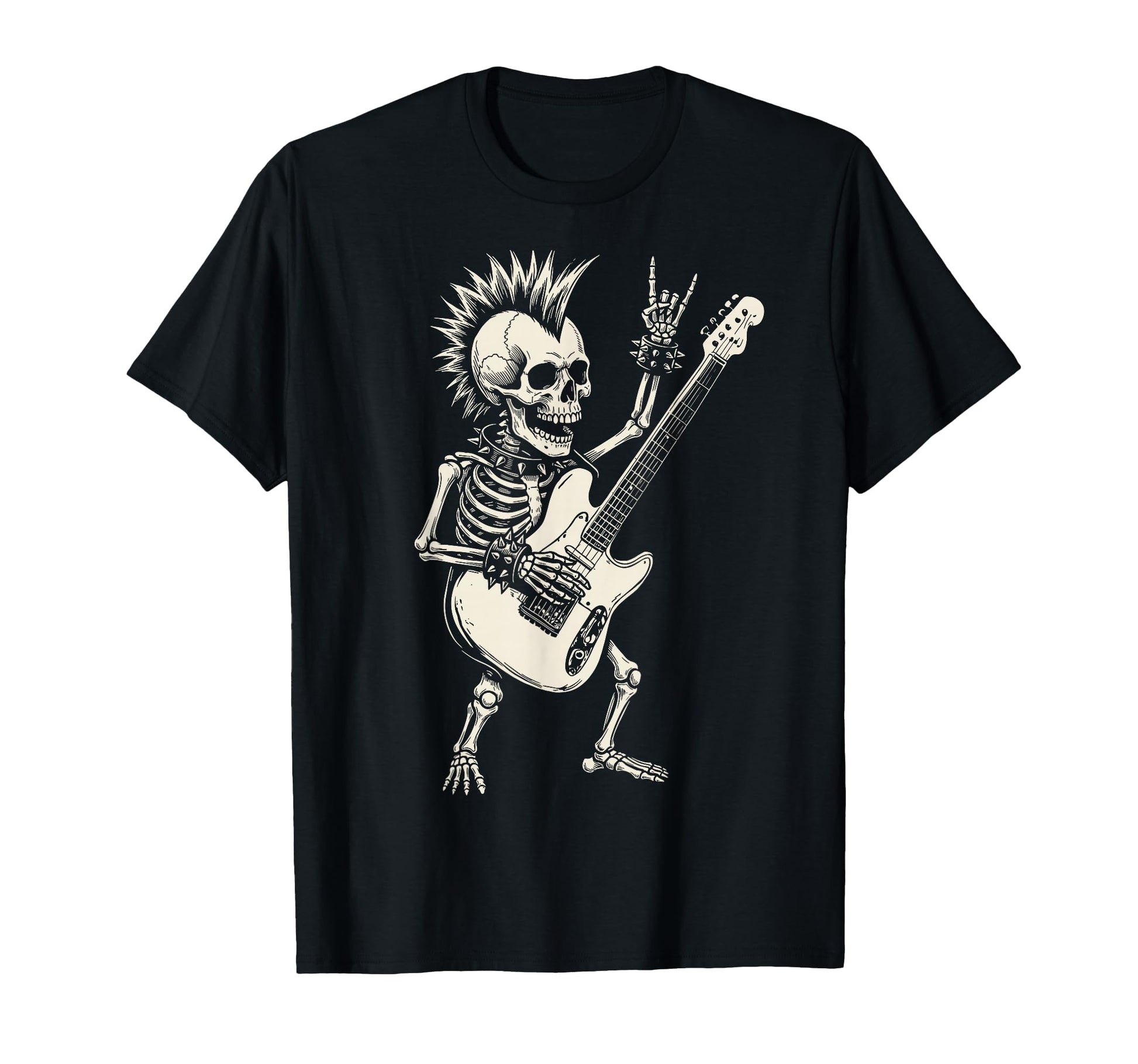 Funny Skeleton Playing Guitar Rock T-Shirt - Streetwear Style for Adults - T-Shirt, Sweatshirt, Hoodie