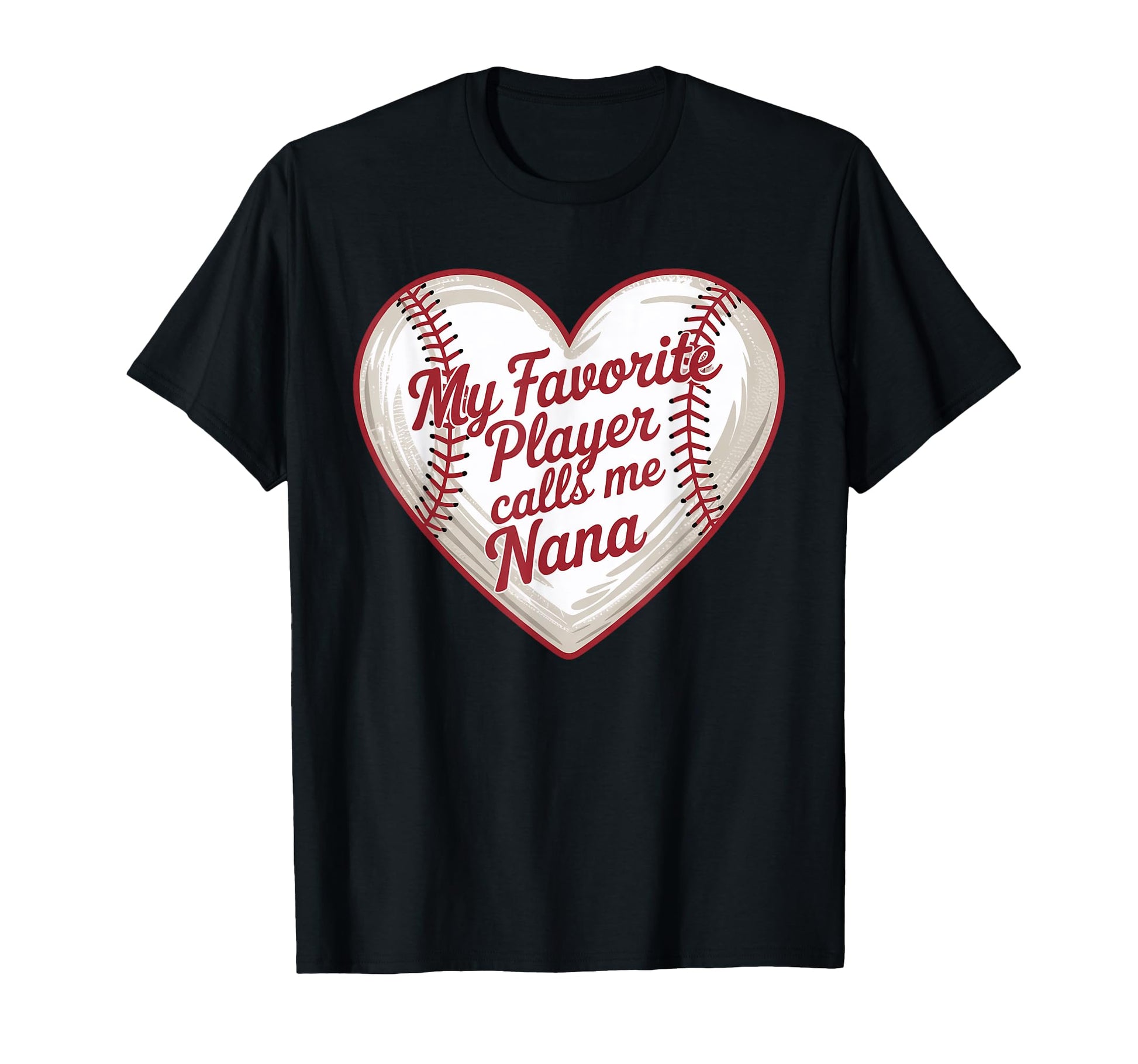 Baseball Players Called Me Nana Heart T-Shirt - Custom Art Print Unisex - T-Shirt, Sweatshirt, Hoodie