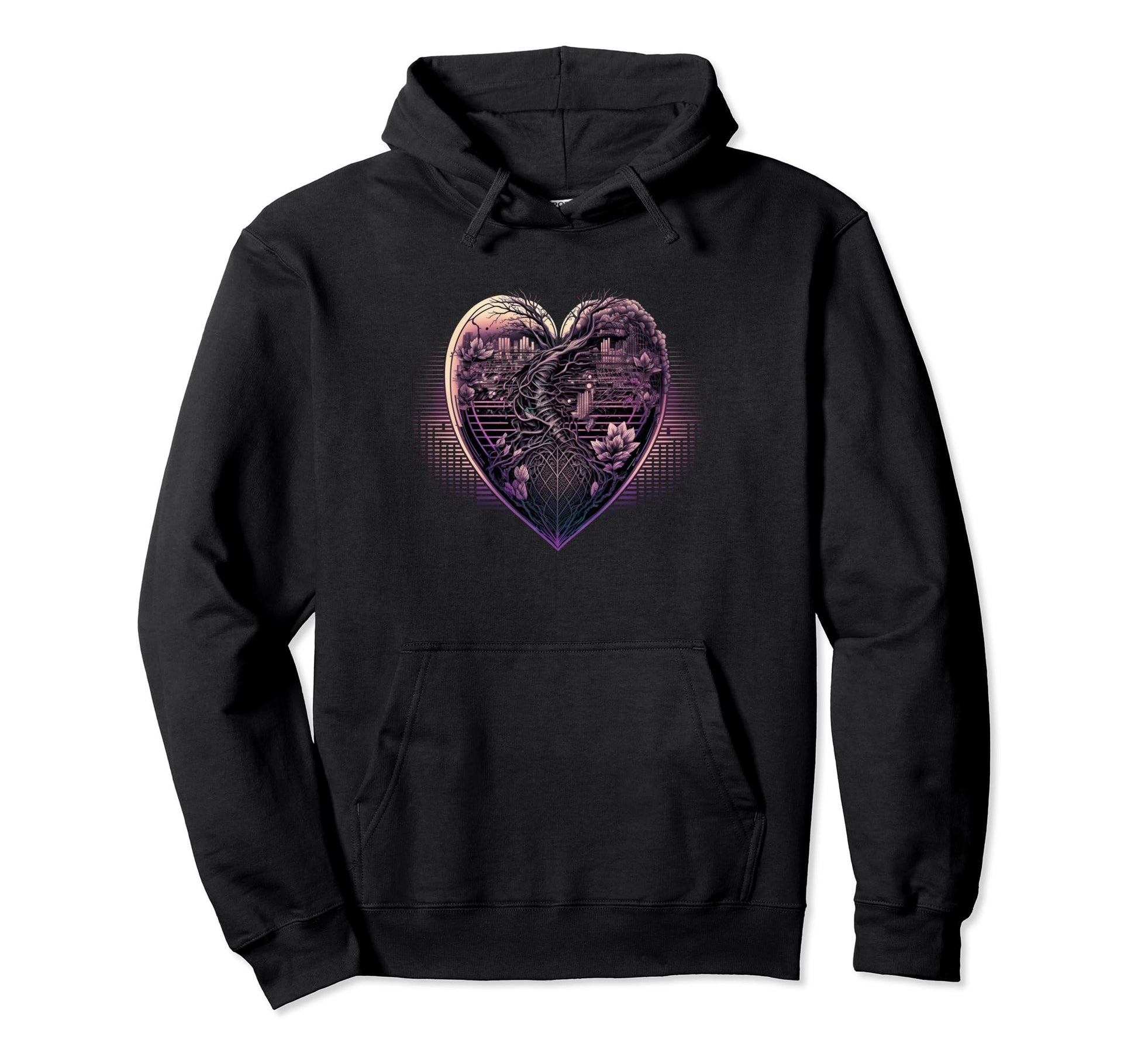 Vaporwave Aesthetic Futurism Heart Hearts Hoodie - Custom Art Print Unisex - T-Shirt, Sweatshirt, Hoodie