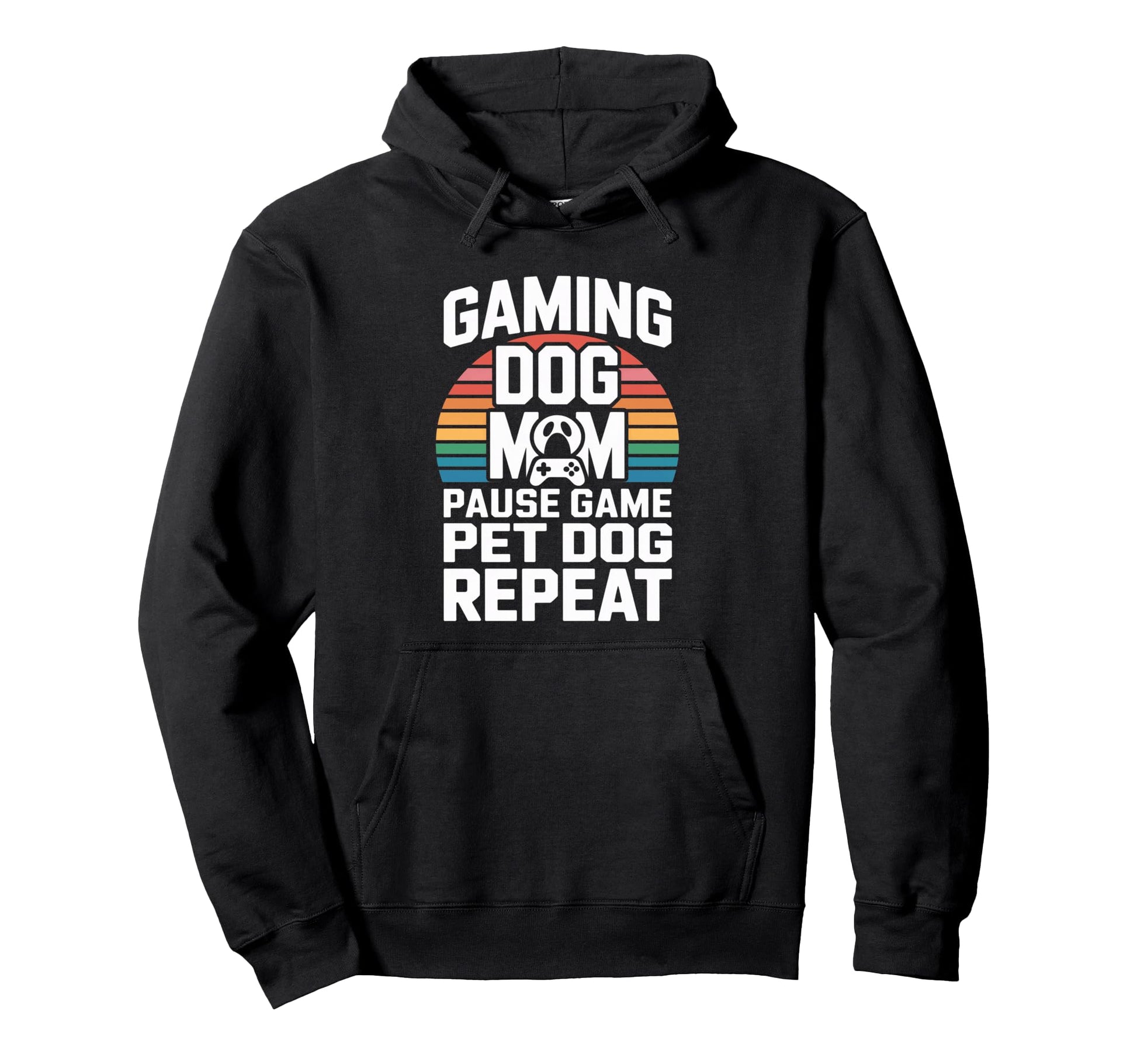 Gaming Dog Mom Pause Game Pet Dog Repeat Hoodie - Graphic Print Unisex - T-Shirt, Sweatshirt, Hoodie
