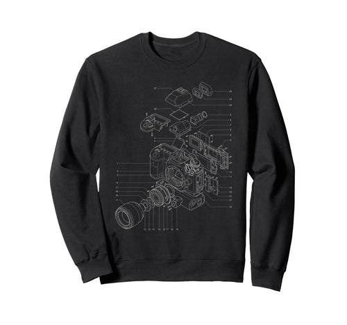 Camera Exploded View Photography Sweatshirt - Custom Art Print Unisex - T-Shirt, Sweatshirt, Hoodie