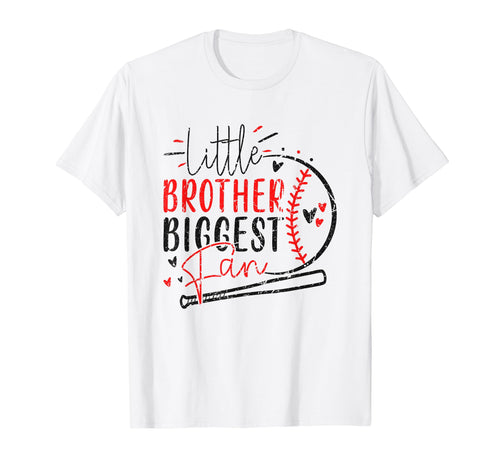 Little Brother Biggest Fan Funny Baseball T-Shirt - Unique Graphic Unisex - T-Shirt, Sweatshirt, Hoodie