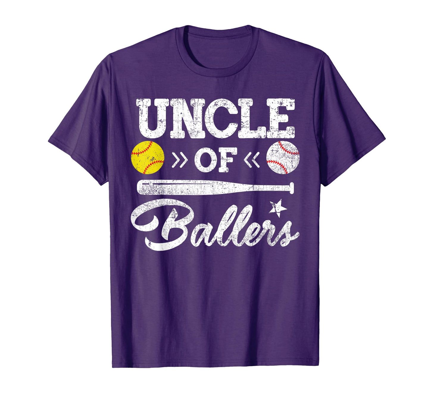 Uncle Ballers Uncle Baseball Softball T-Shirt - Unique Graphic for Adults - T-Shirt, Sweatshirt, Hoodie