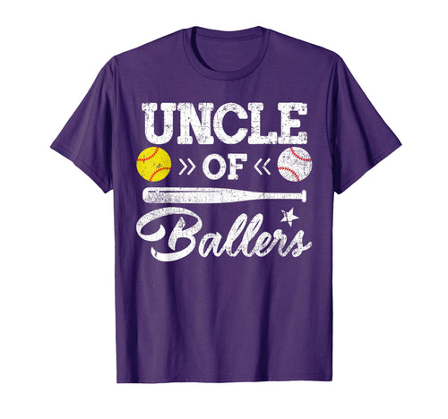 Uncle Ballers Uncle Baseball Softball T-Shirt - Unique Graphic for Adults - T-Shirt, Sweatshirt, Hoodie