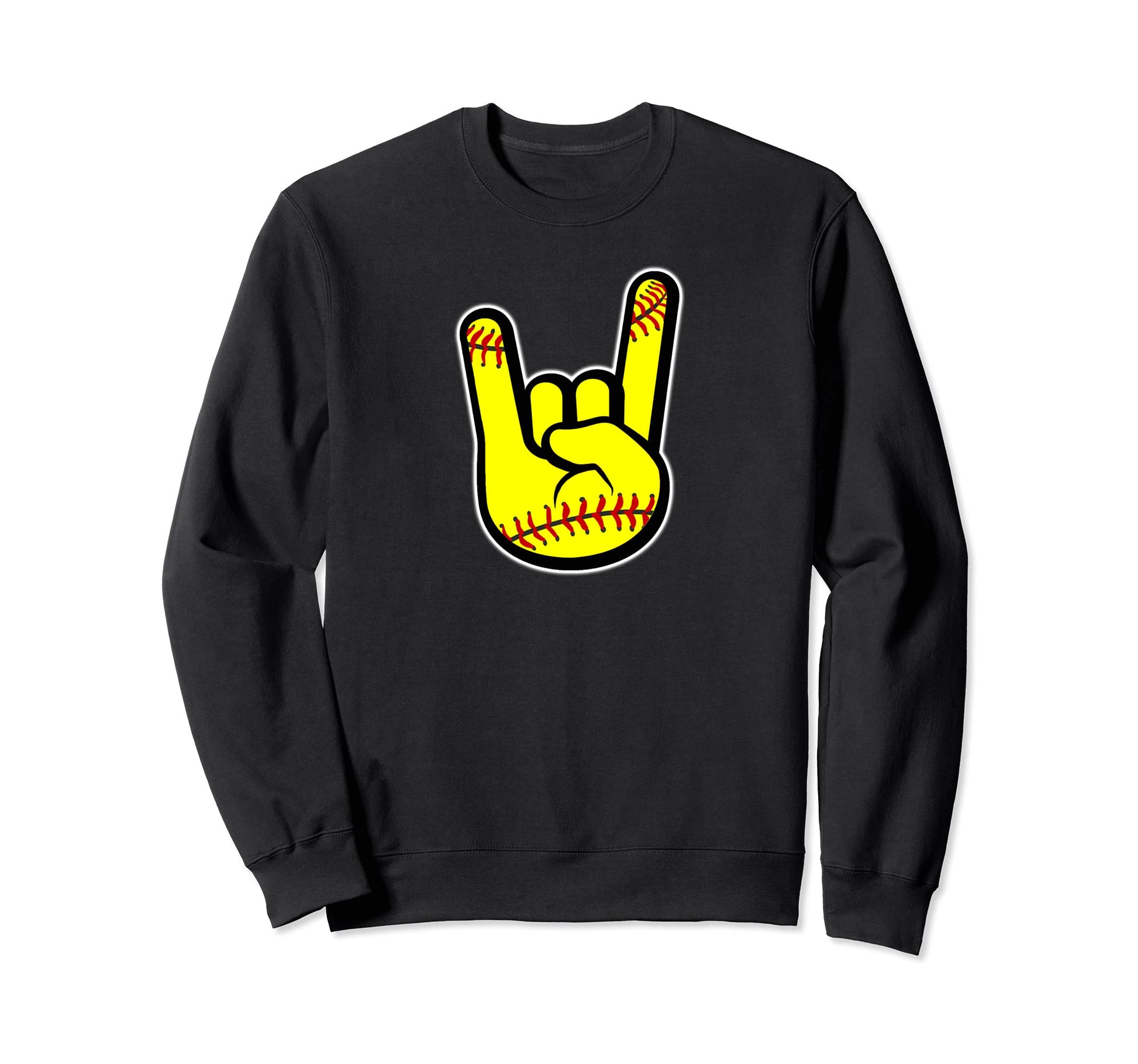 Rocker Fist Softball Players Sweatshirt - Aesthetic Graphic for Adults - T-Shirt, Sweatshirt, Hoodie