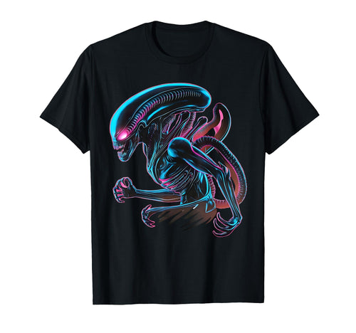 Illustrated Alien Xenomorph T-Shirt - Casual Everyday Wear for Adults - T-Shirt, Sweatshirt, Hoodie