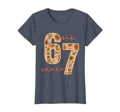 67 Six Seven Boho Floral Moon Flowers T-Shirt - Novelty Apparel Men Women - T-Shirt, Sweatshirt, Hoodie