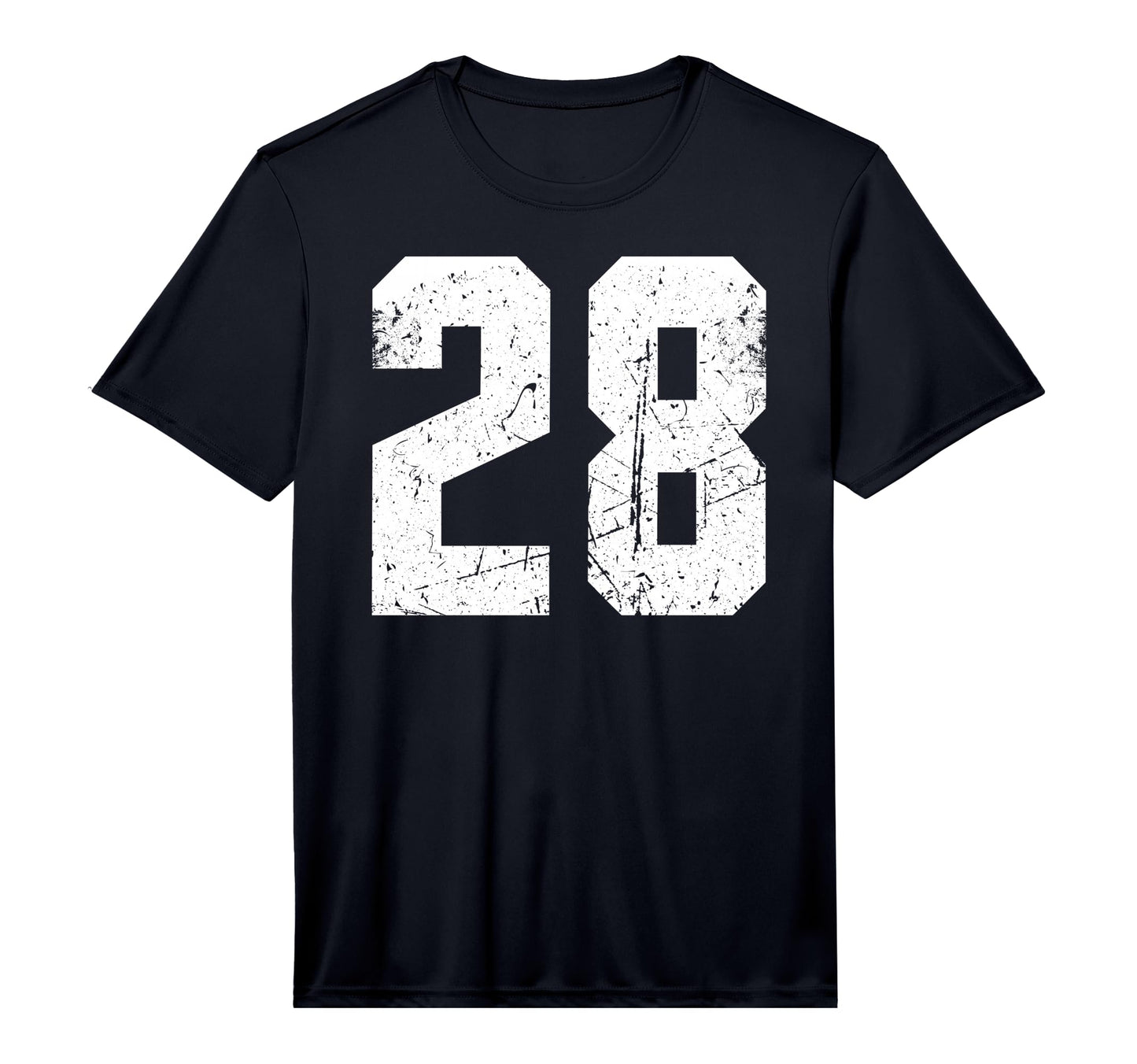 Number 28 White Sports Team Varsity T-Shirt - Minimalist Print Men Women - T-Shirt, Sweatshirt, Hoodie