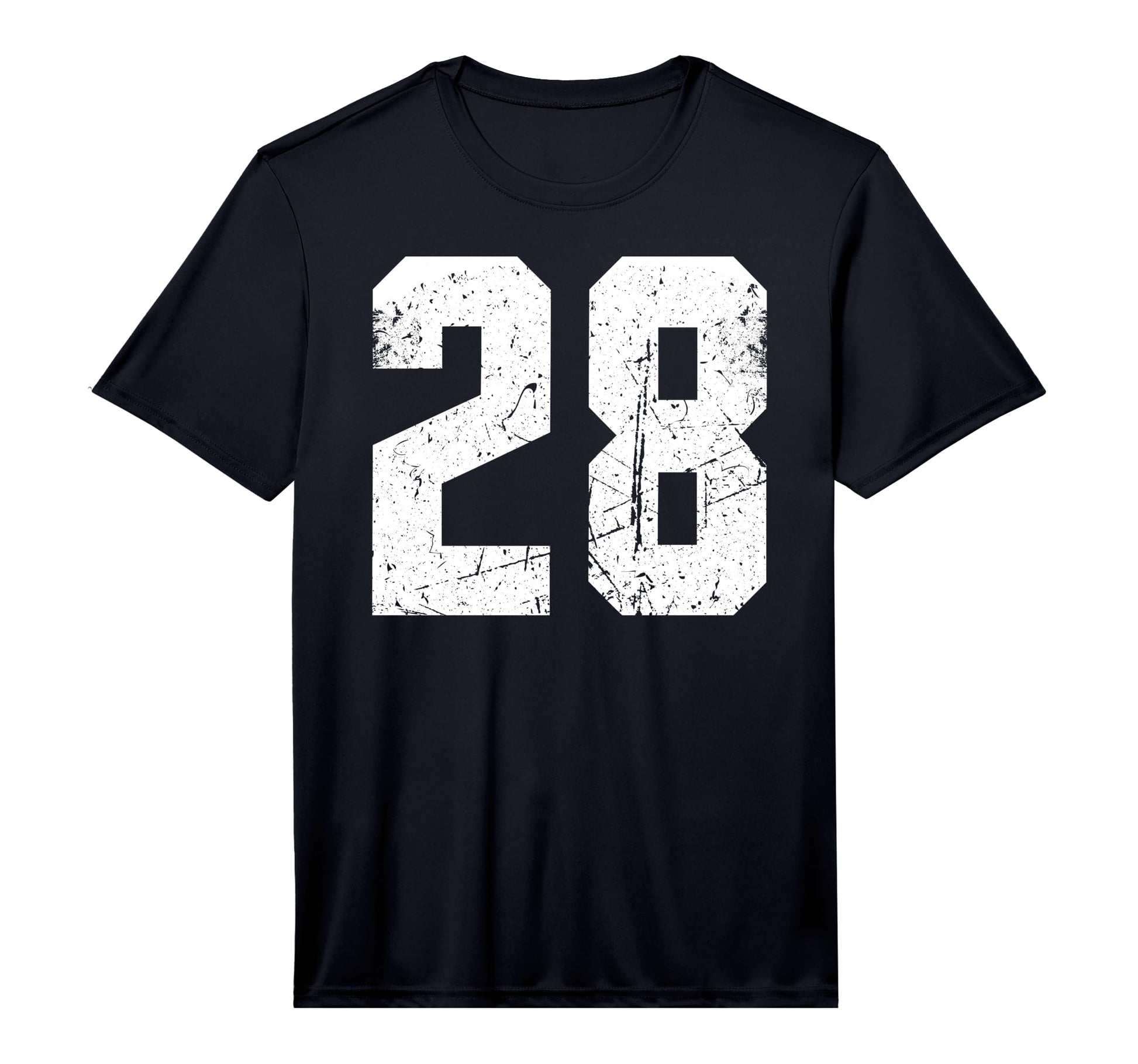 Number 28 White Sports Team Varsity T-Shirt - Minimalist Print Men Women - T-Shirt, Sweatshirt, Hoodie