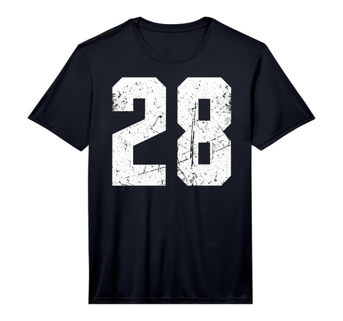 Number 28 White Sports Team Varsity T-Shirt - Minimalist Print Men Women - T-Shirt, Sweatshirt, Hoodie