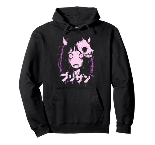 Goth Grunge Demon Anime Waifu Horror Alt Hoodie - Graphic Print for Adults - T-Shirt, Sweatshirt, Hoodie