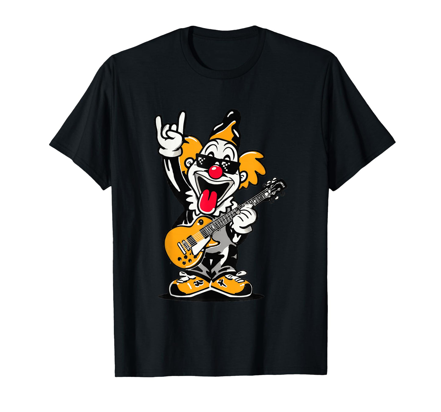 Playful Clown Guitarist Rock Music T-Shirt - Novelty Apparel Men Women - T-Shirt, Sweatshirt, Hoodie