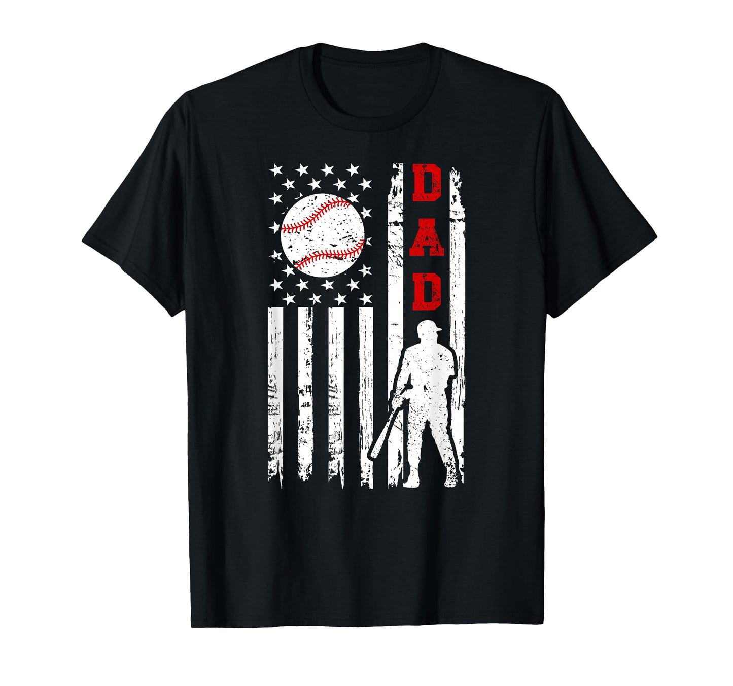 Dad Us Flag Baseball Dad Baseball T-Shirt - Novelty Apparel for Adults - T-Shirt, Sweatshirt, Hoodie