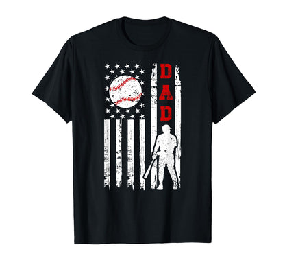 Dad Us Flag Baseball Dad Baseball T-Shirt - Novelty Apparel for Adults - T-Shirt, Sweatshirt, Hoodie