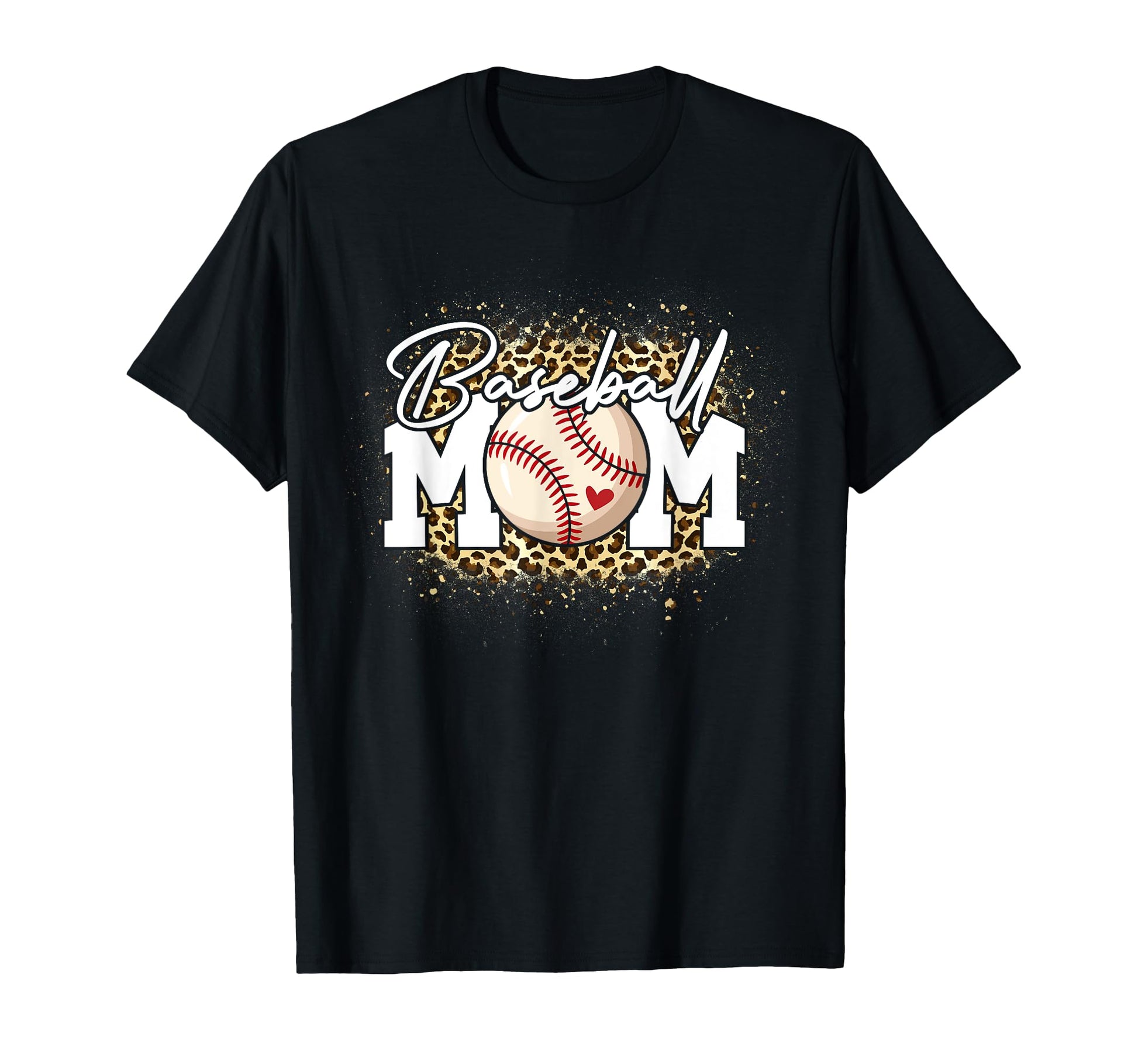 Bleached Baseball Mom Leopard Baseball T-Shirt - Custom Art Print Unisex - T-Shirt, Sweatshirt, Hoodie