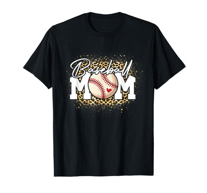 Bleached Baseball Mom Leopard Baseball T-Shirt - Custom Art Print Unisex - T-Shirt, Sweatshirt, Hoodie